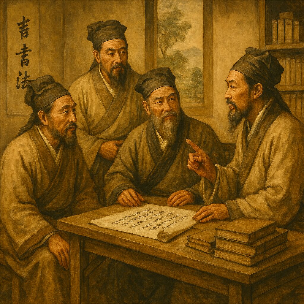 Ancient Chinese Scholars discussing with each other