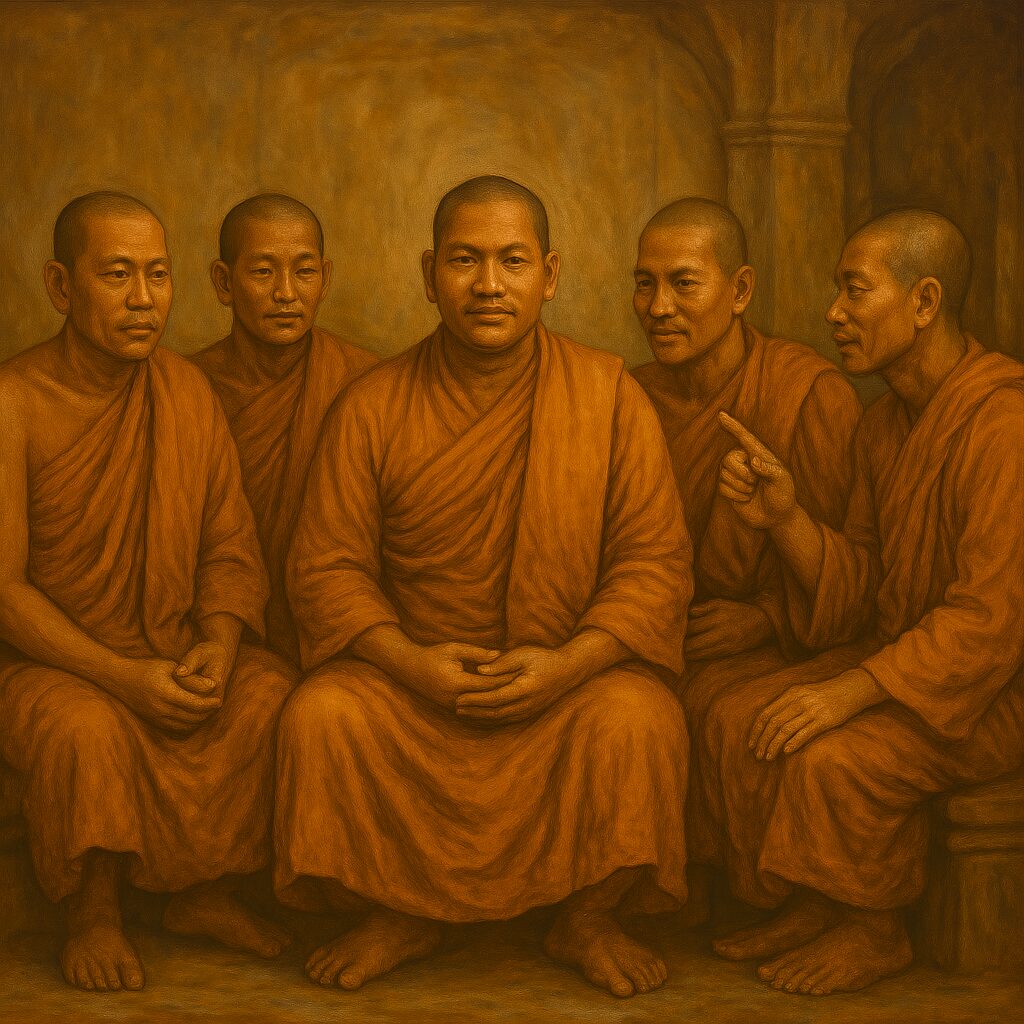 Five Khmer monks