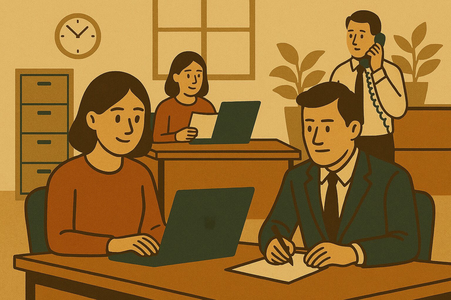 employees in office