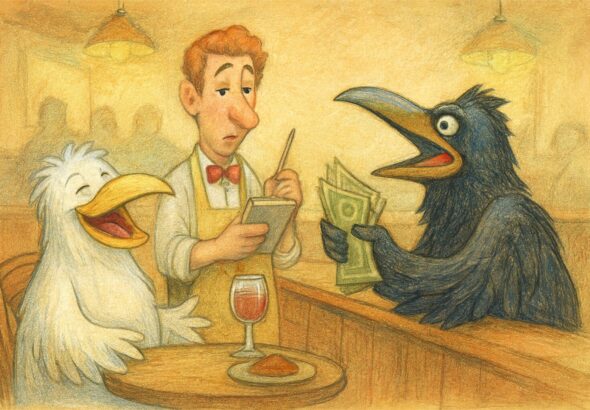 white and black crow